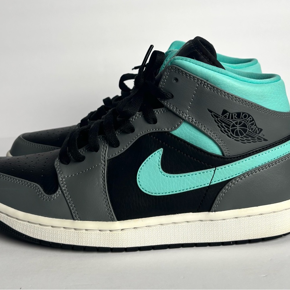 Jordan 1 Mid Grey Aqua - Picture 4 of 7